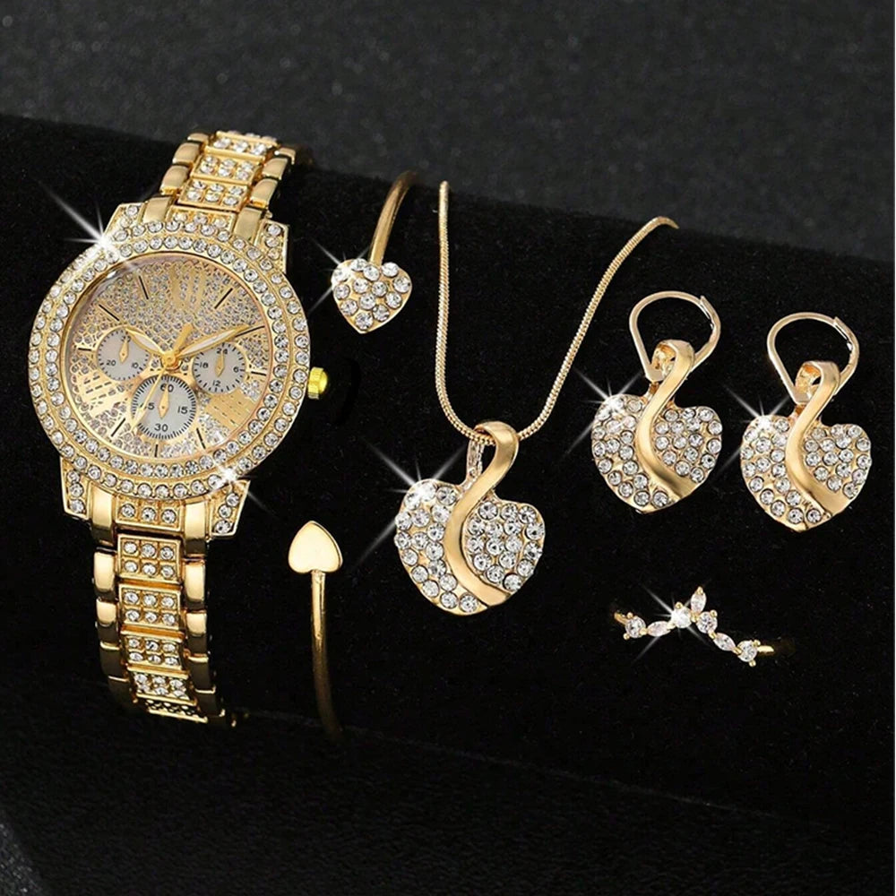 Quartz Watch Gold Set ﻿