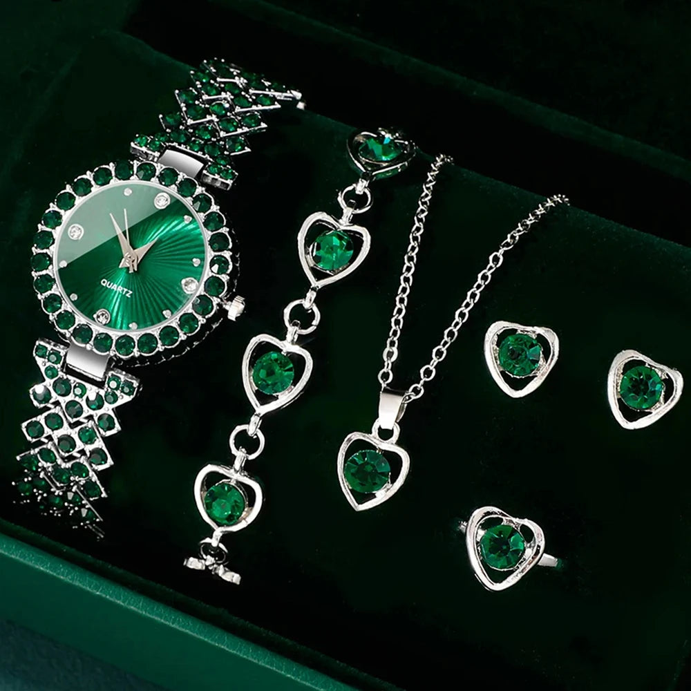 Heart Rhinestone Elegant Set